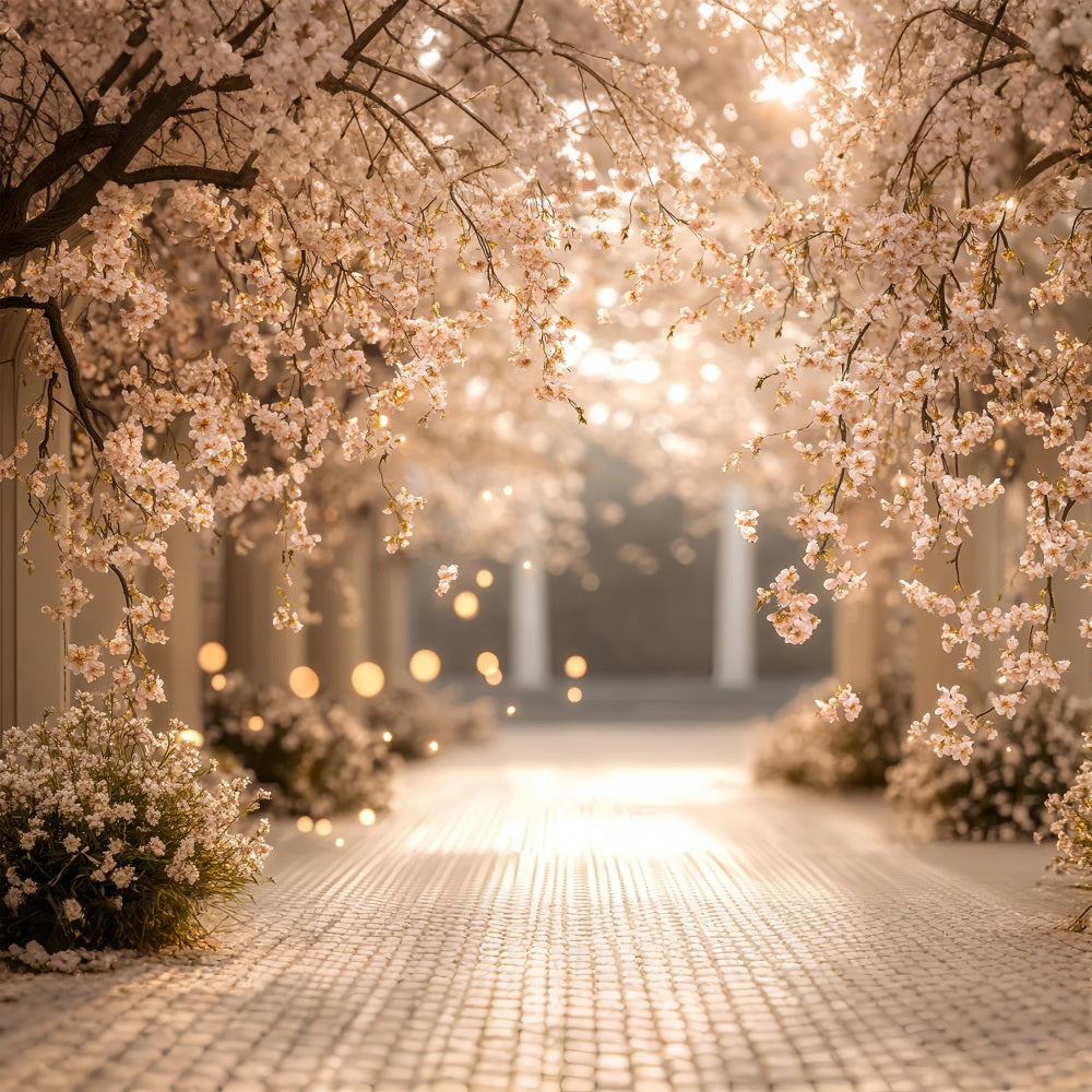 Frühlingsblumen-Hintergrund Kirschblütenweg Fotohintergrund LXX1-72