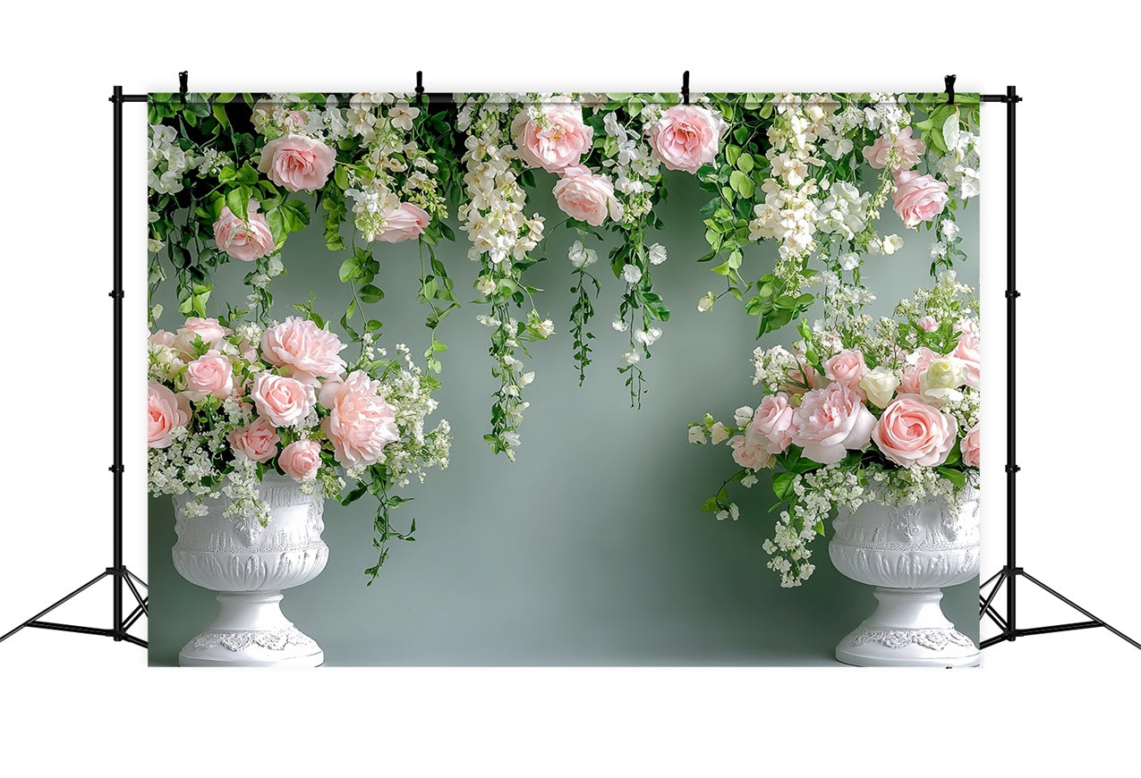 Spring Backdrop Ideen Hanging Florals Urn Decor Backdrop LXX1-9