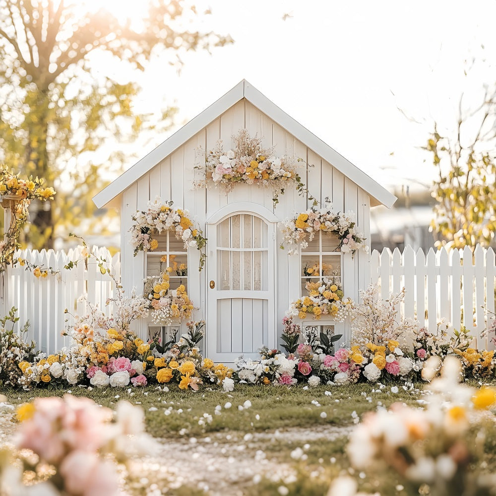 Frühlingshintergrund Ideen Weißes Landhaus Floral Hof Hintergrund LXX1-90