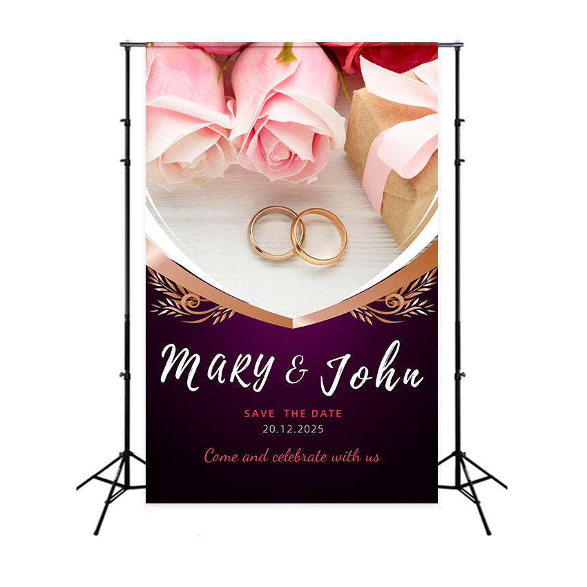 Hochzeit Backdrop Ideen Charming Pink Rose Ring Bliss Backdrop LXX2-134