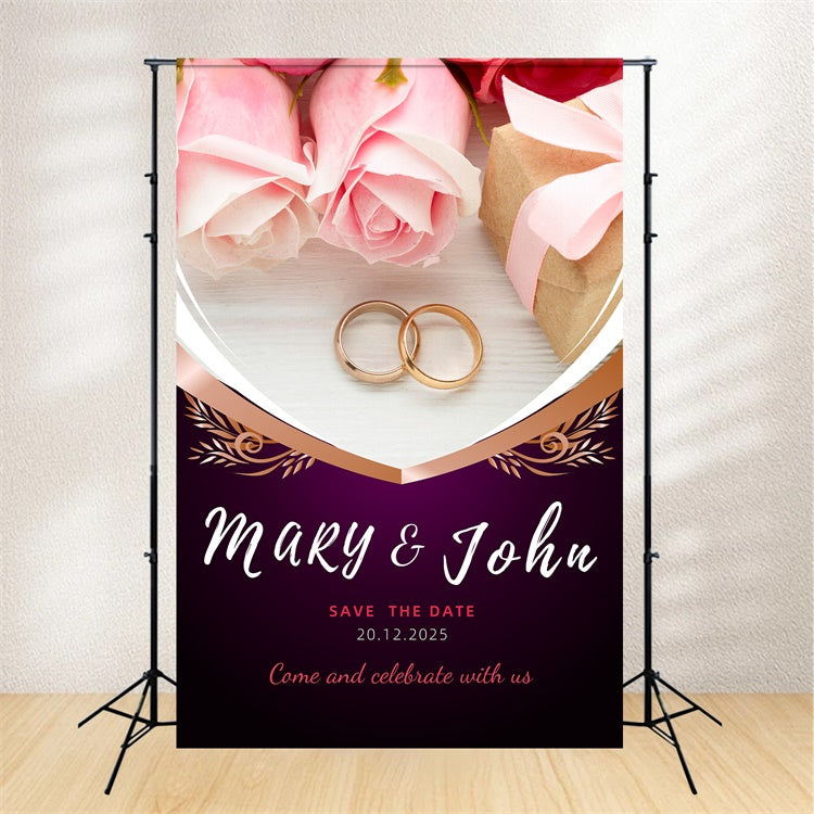 Hochzeit Backdrop Ideen Charming Pink Rose Ring Bliss Backdrop LXX2-134