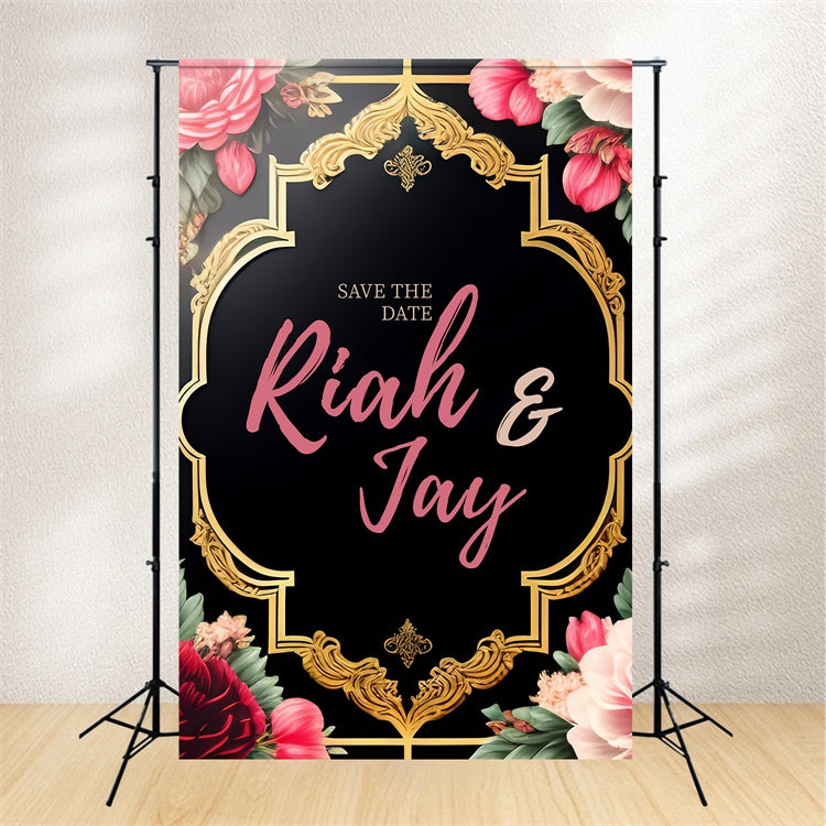 Individueller Hintergrund für die Hochzeit Zeitlose Rose Gold Frame Backdrop LXX2-135