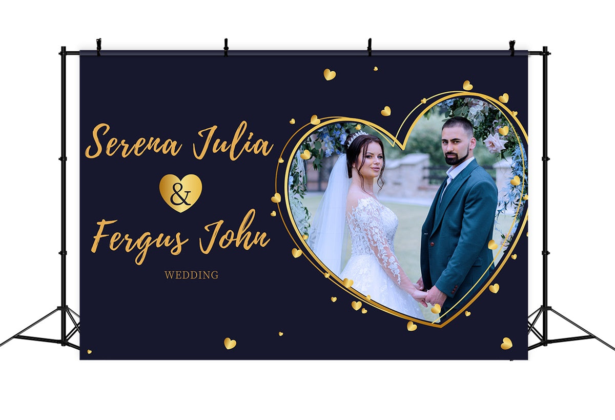 Custom Backdrop für Hochzeit Charming Golden Heart Arch Backdrop LXX2-145