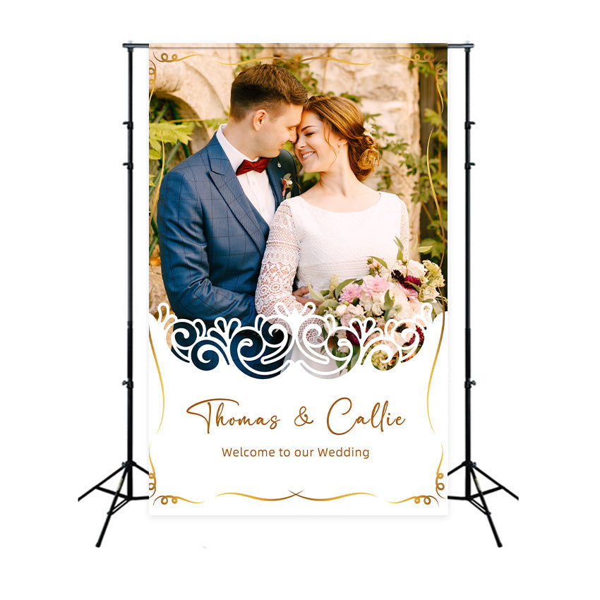 Personalisierte Kulisse Hochzeit Romantischer Garten Vintage Kulisse LXX2-163