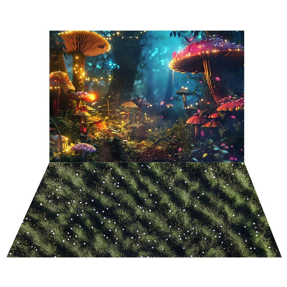 Mystischer Frühlingswald-Hintergrund+Grasboden-Hintergrund LXX2-28