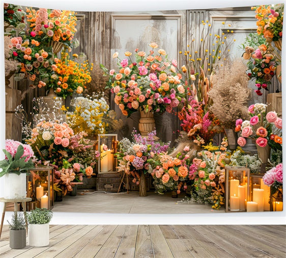 Hintergrund Frühling Vintage Floral Romantisch Kerzenlicht Hintergrund LXX2-56