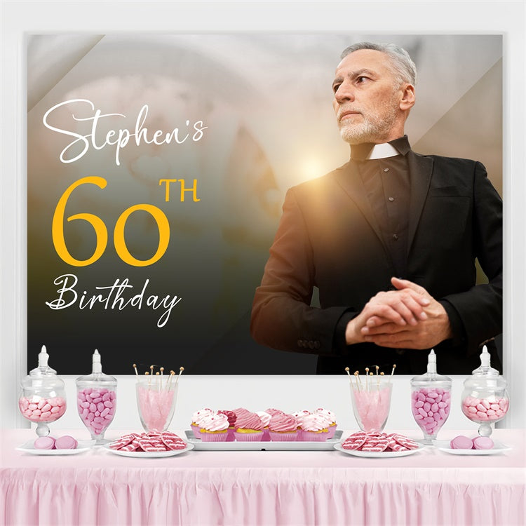 Geburtstag Backdrop Personalisierte Modern Chic 60. Elegant Backdrop LXX3-109