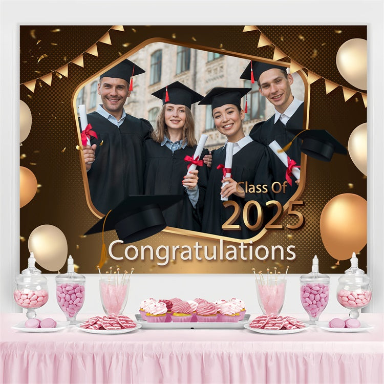 Personalisierte Graduation Backdrop Elegante Ballon Graduation Party Backdrop LXX3-155