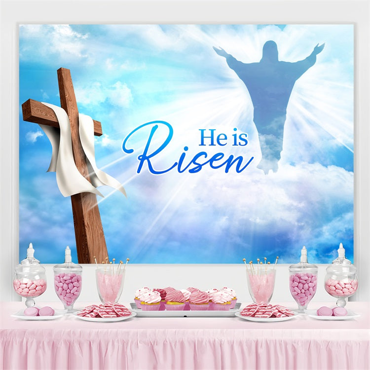 Christliche Ostern Backdrop Blauer Himmel Kreuz Religiöse Custom Backdrop LXX3-93