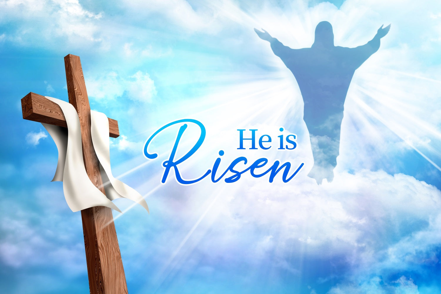 Christliche Ostern Backdrop Blauer Himmel Kreuz Religiöse Custom Backdrop LXX3-93