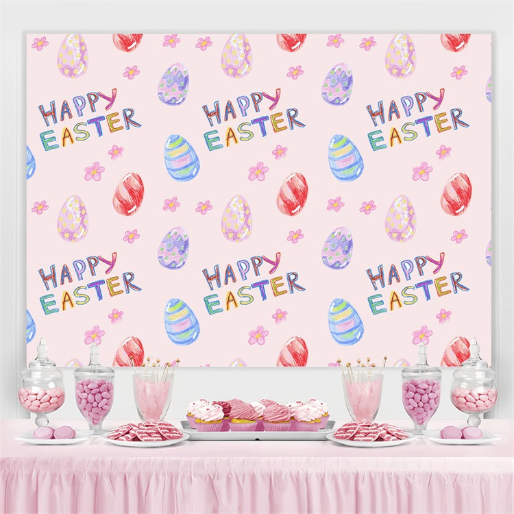 Ostern Backdrops Buntes handbemaltes Ei Individueller Hintergrund LXX3-94
