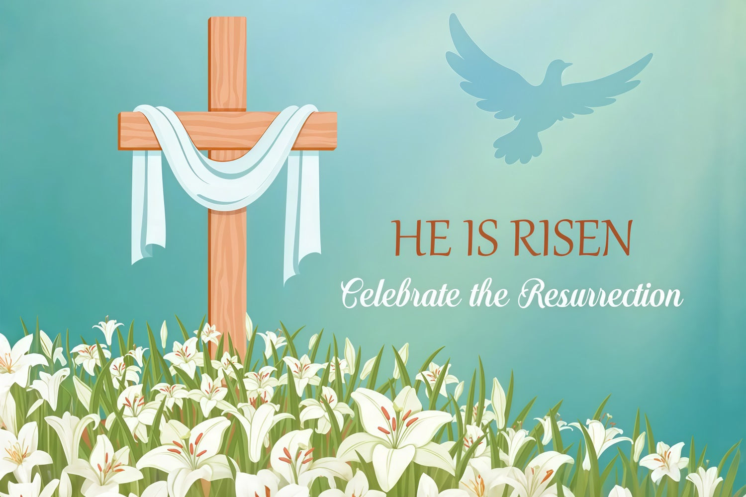 Religiöse Ostern Backdrops Kreuz Narzissen Backdrop Personalisierte Backdrop LXX3-97