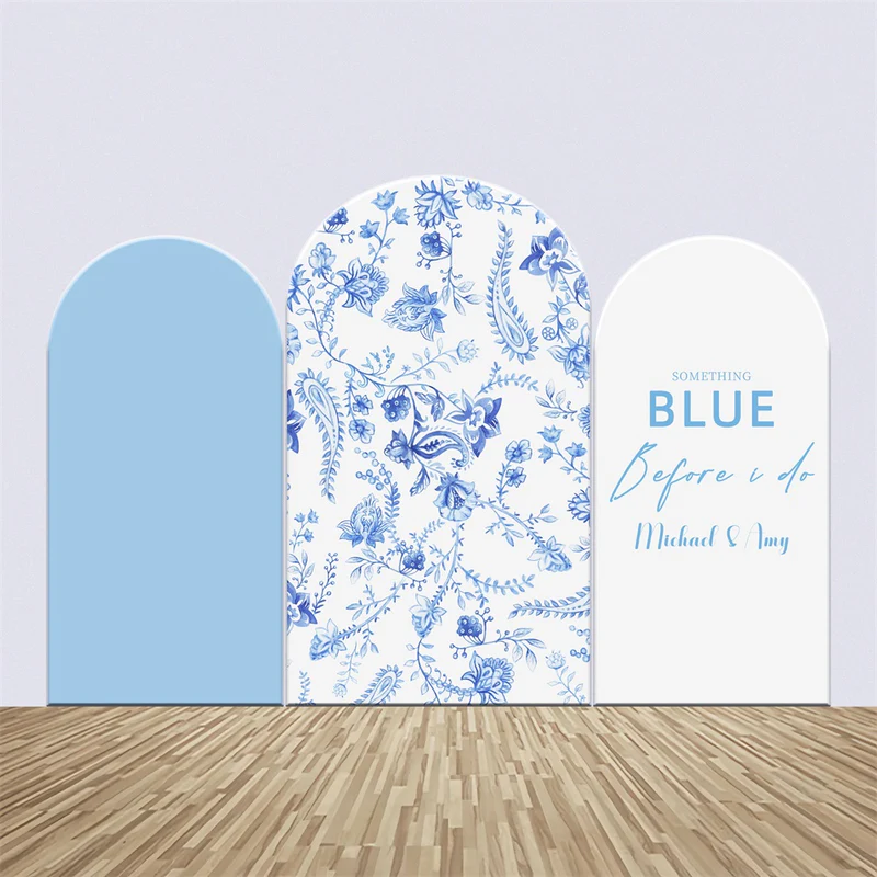 Individuelle Hochzeit Backdrop Vintage Blue Pattern Arch Backdrop Kit LXX4-102
