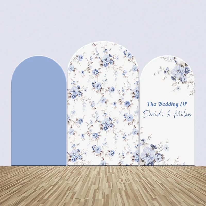 Custom Backdrop Hochzeit Sanfte blaue Blüte Bogen Backdrop Kit LXX4-103