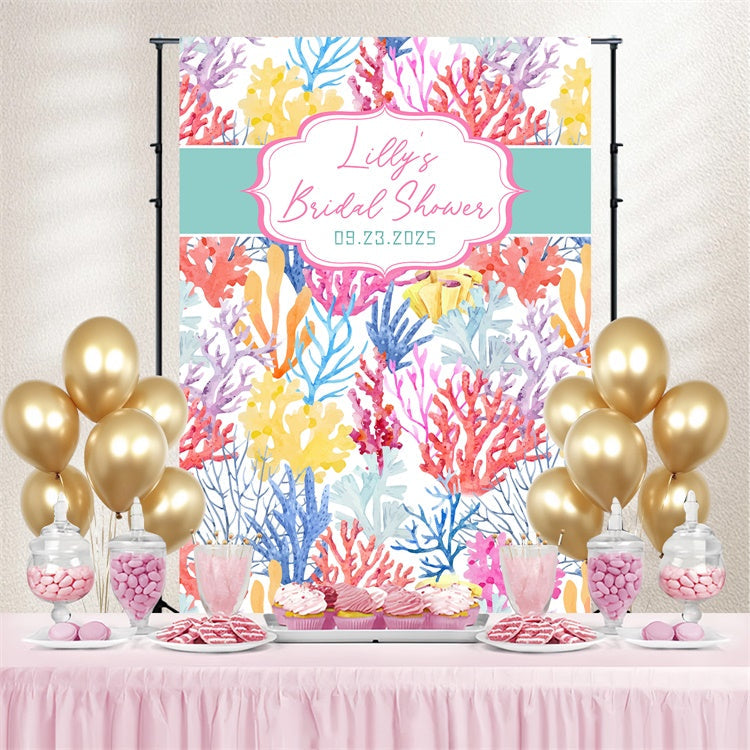 Brautdusche Hintergrund Ideen Buntes Riff Personalisierte Hintergrund LXX4-110