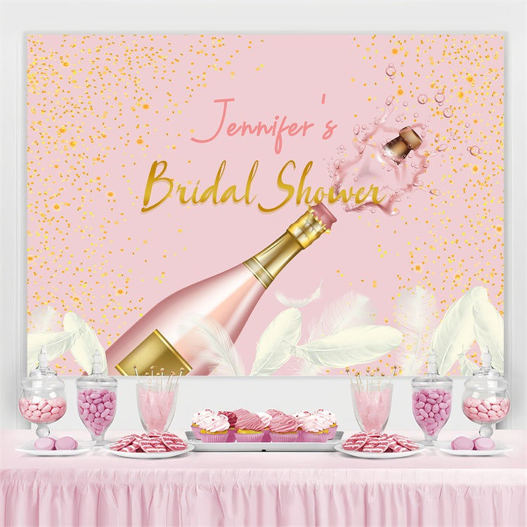 Individuelle Hochzeit Hintergrund Rosa Glitter Feder Hintergrund LXX4-112