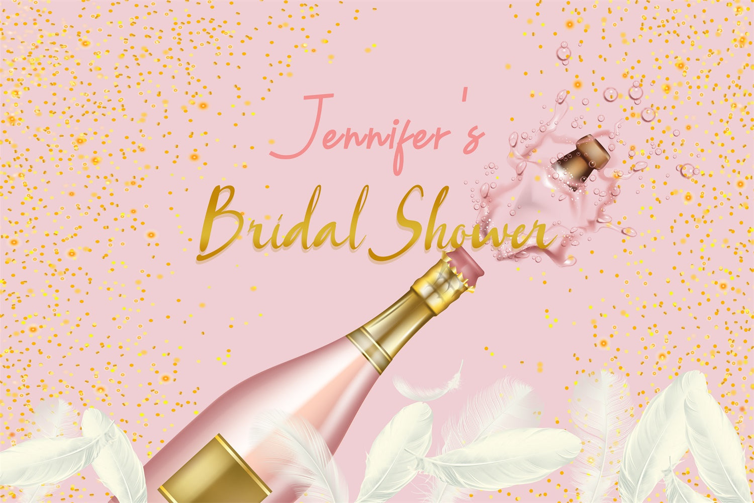 Individuelle Hochzeit Hintergrund Rosa Glitter Feder Hintergrund LXX4-112