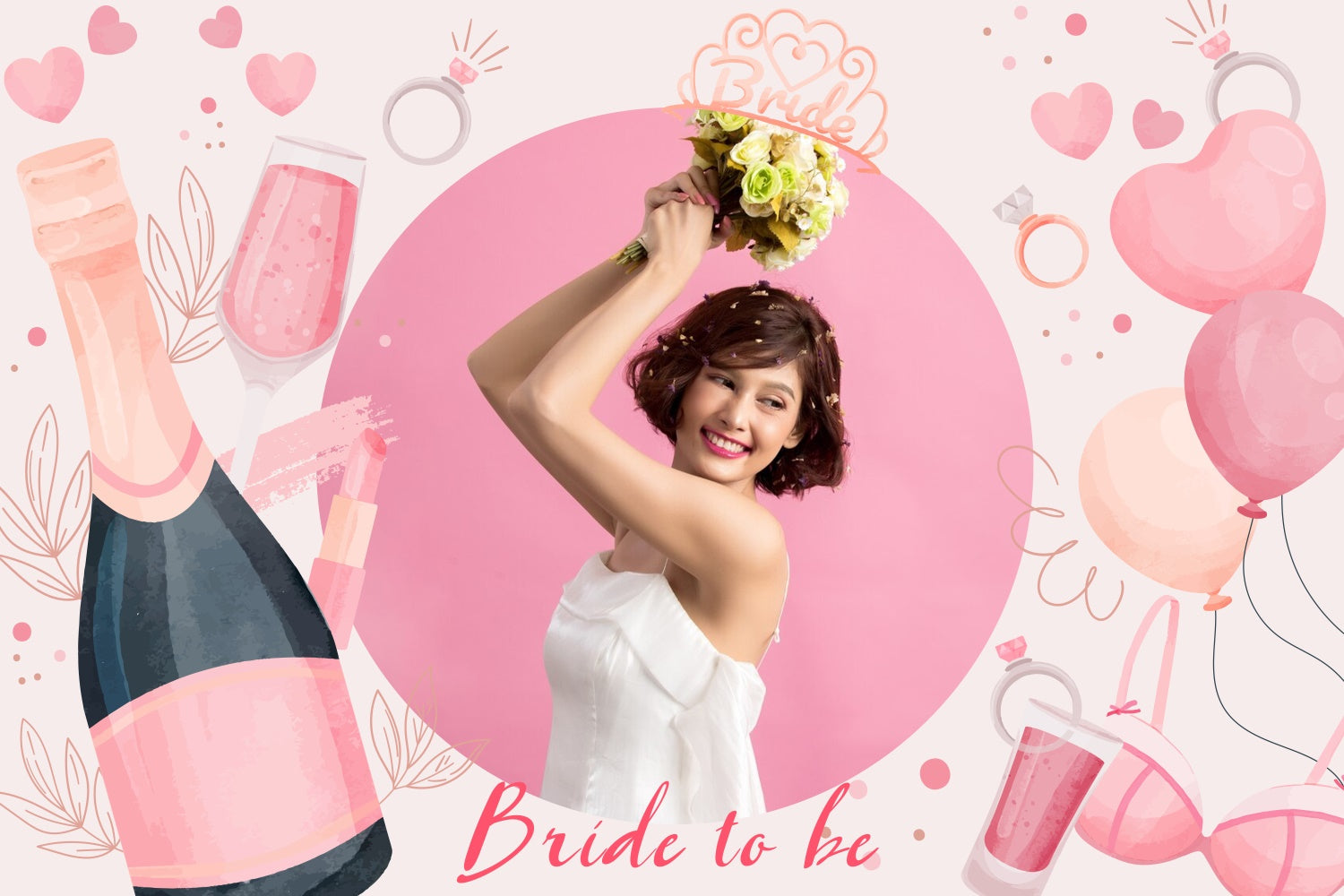 Custom Backdrop für Hochzeit Ballon Champagner Hintergrund LXX4-113
