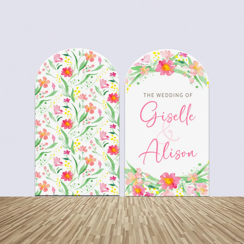 Individuell gestaltete Hochzeitskulissen Aquarell-Garten-Bogen-Kulissen-Kit LXX4-114
