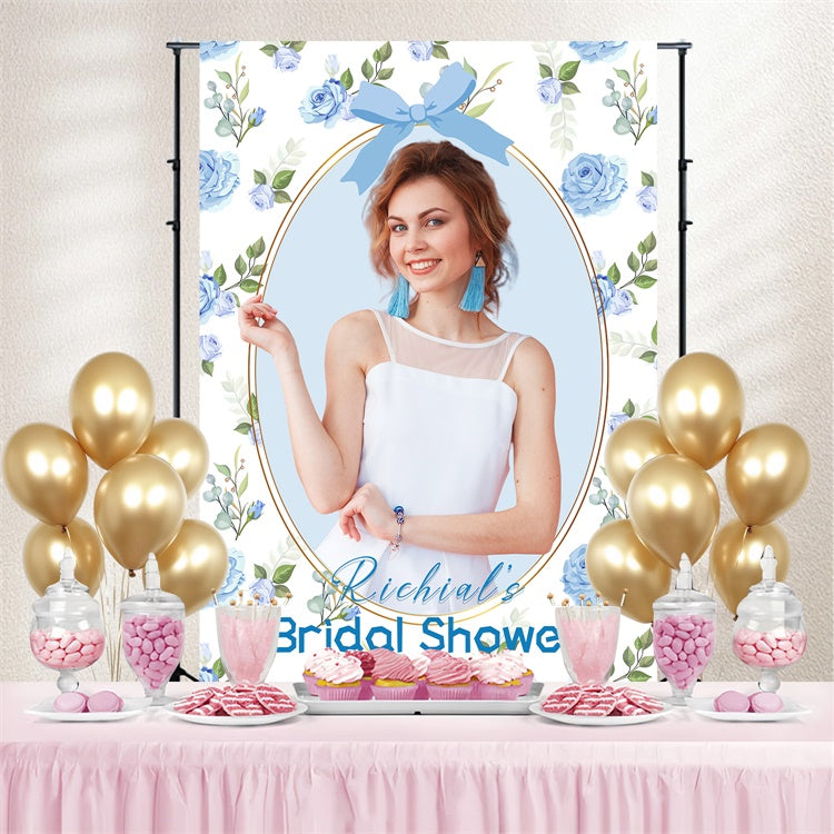 Hintergrund für Brautdusche Pastellblaue Rose Individueller Hintergrund LXX4-127