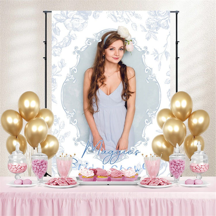 Hintergrund für Brautparty Fotos Soft Vintage Floral Custom Backdrop LXX4-128