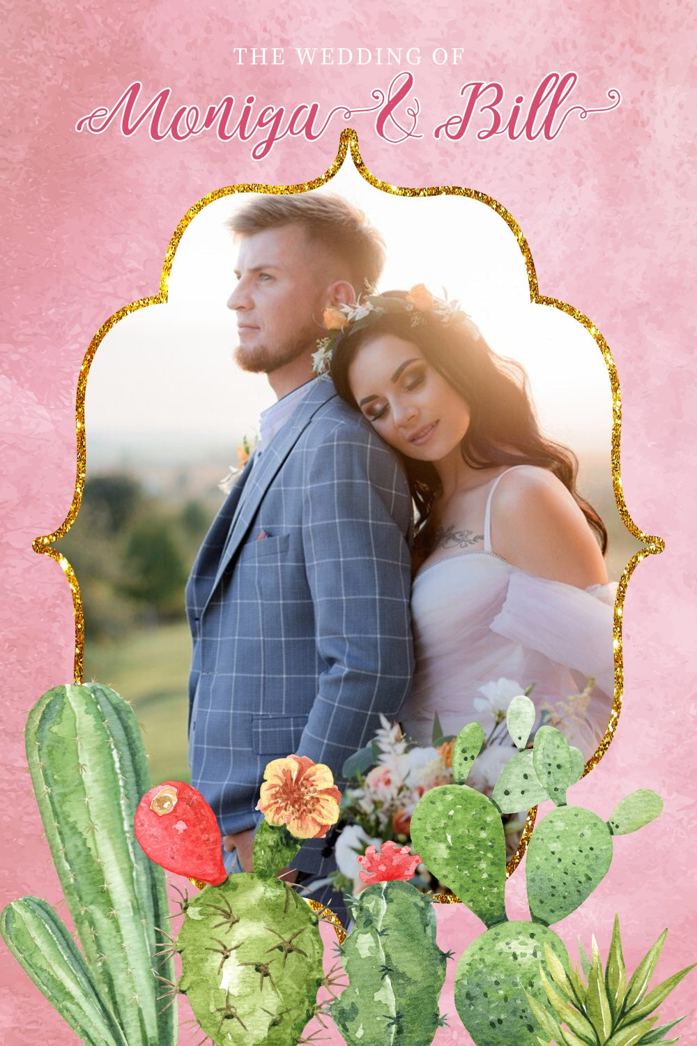 Custom Backdrop für Hochzeit Kaktus Garten Liebe Hintergrund LXX4-132