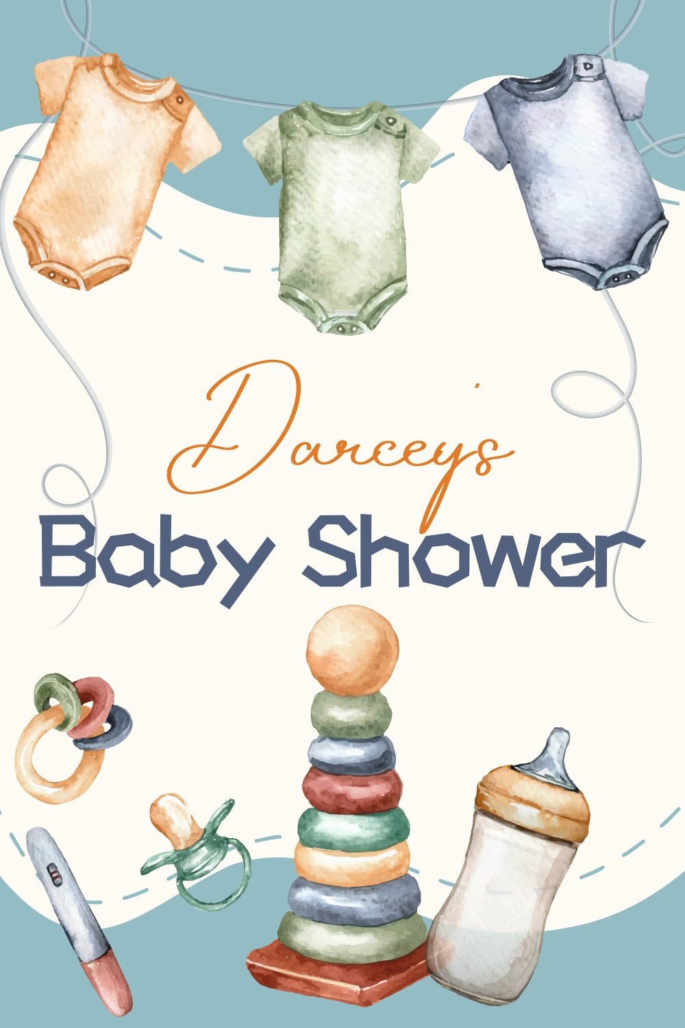 Baby Shower Backdrop Junge Onesie Spielzeug Dekor Personalisierte Backdrop LXX4-186