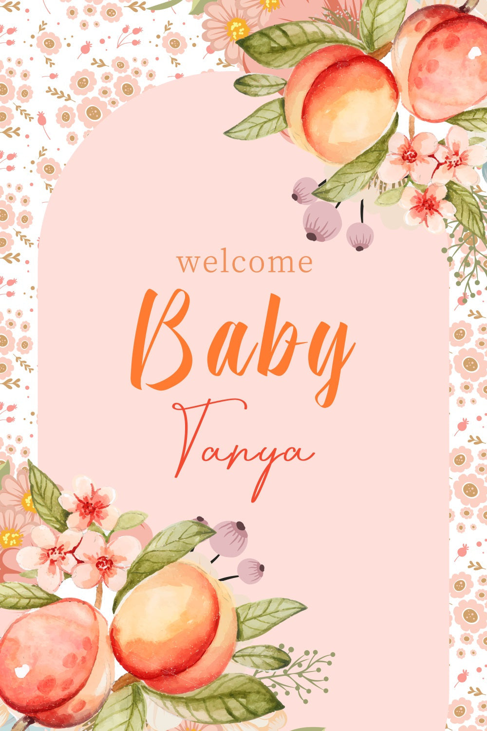 Baby Shower Backdrop Ideen Pfirsich Floral Custom Backdrop LXX4-215