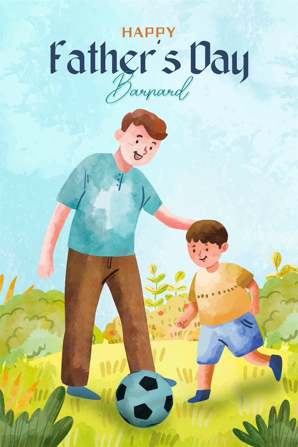Vatertags-Hintergrund Vater-Sohn-Fußballspiel Individueller Hintergrund LXX4-55