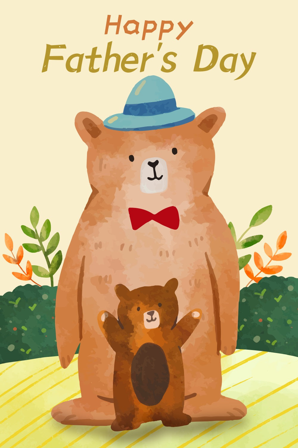 Vatertag Fotokulisse Niedliche Braunbären Personalisierte Fotokulisse LXX4-59