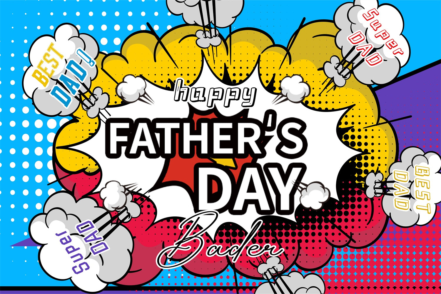 Vatertag Backdrops Cartoon Boom Text Individuelles Backdrop LXX4-80