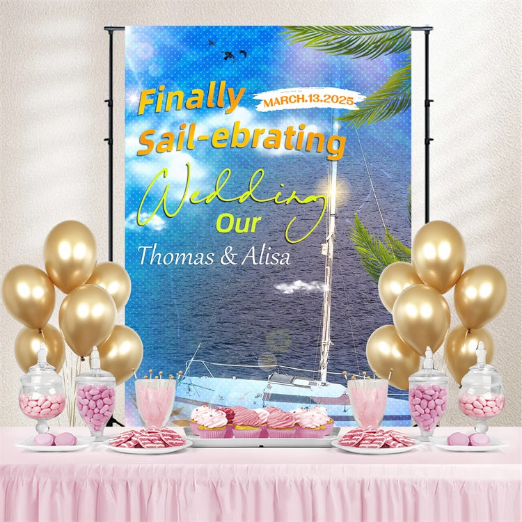 Individueller Hintergrund für die Hochzeit Romantischer Hintergrund zum Segeln LXX4-96