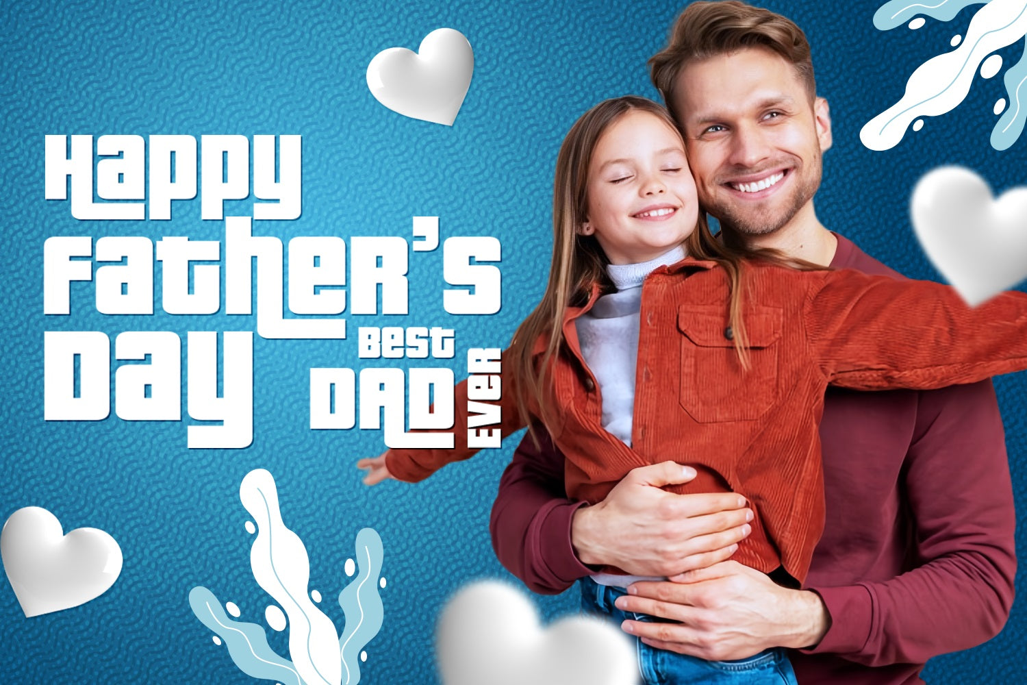 Vatertags-Hintergrundbilder Blaues Herz Umarmung Individuelles Hintergrundbild LXX5-12