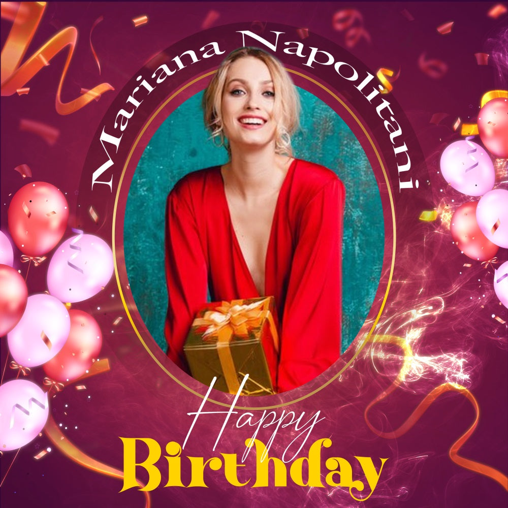 50. Geburtstag Backdrops Rot Glitzernde Ballon Personalisierte Backdrop LXX5-135