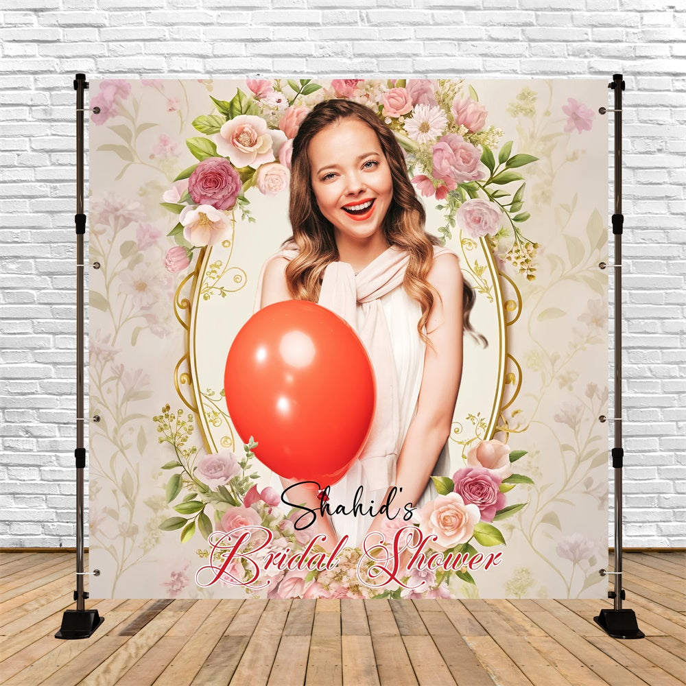 Hintergrund für die Brautparty Pastellfarbener Blumenrahmen Individueller Hintergrund LXX5-157