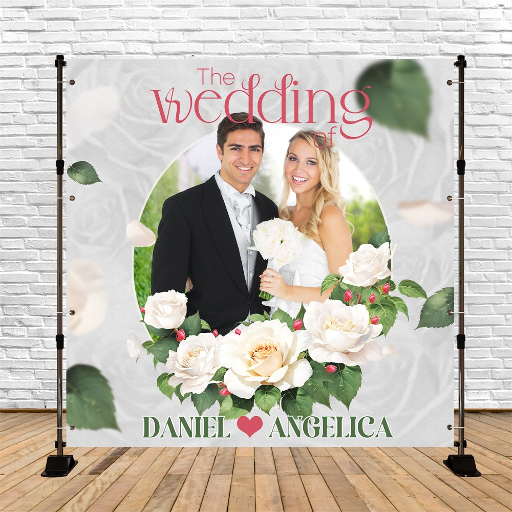 Hintergrund für Hochzeit Rosa Pfingstrose Romantik Personalisierte Kulisse LXX5-164