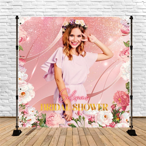 Brautdusche Backdrops Rosa Konfetti Ballon Custom Backdrop LXX5-170