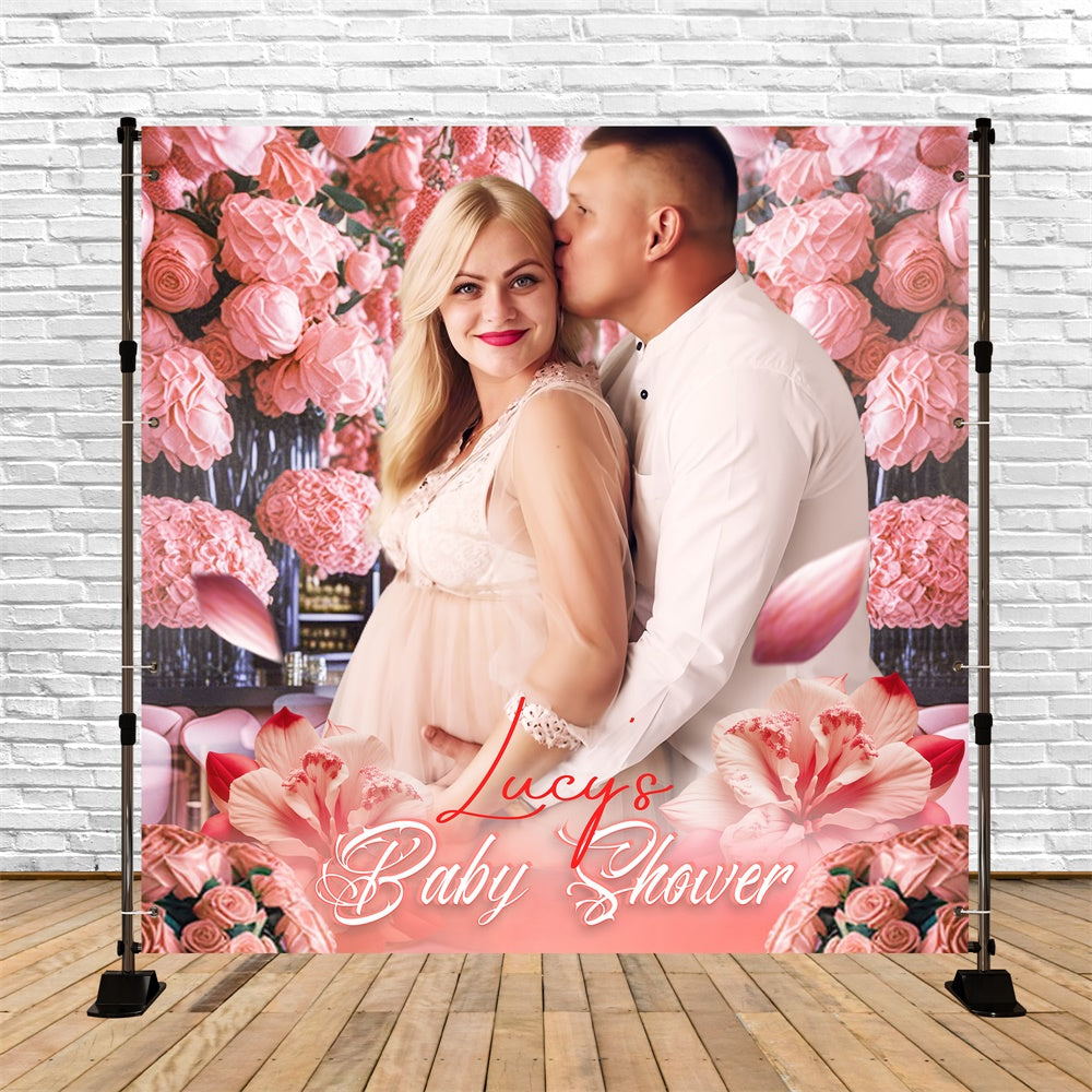Hintergrund für Baby-Dusche Romantische Rose Garten benutzerdefinierte Backdrop LXX5-238