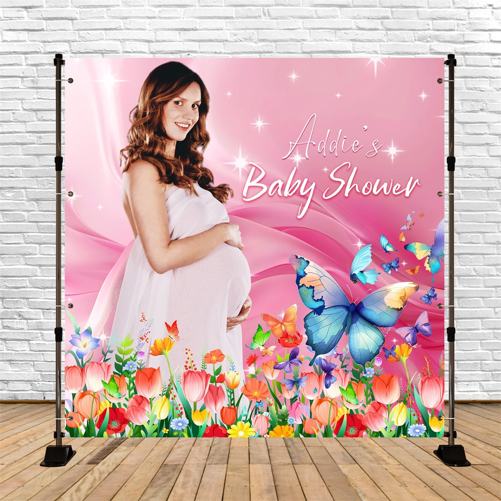 Benutzerdefinierte Baby Dusche Hintergrund Schmetterling Garten glühen Hintergrund LXX5- 243