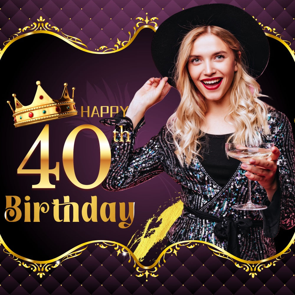 40. Geburtstag Backdrop Royal Crown Personalisierte Backdrop LXX5-87