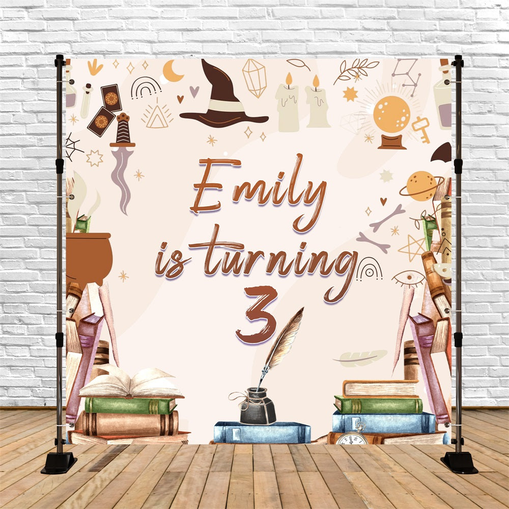 Custom Birthday Backdrops Verzauberte Bücher 3. Backdrop LXX5-96