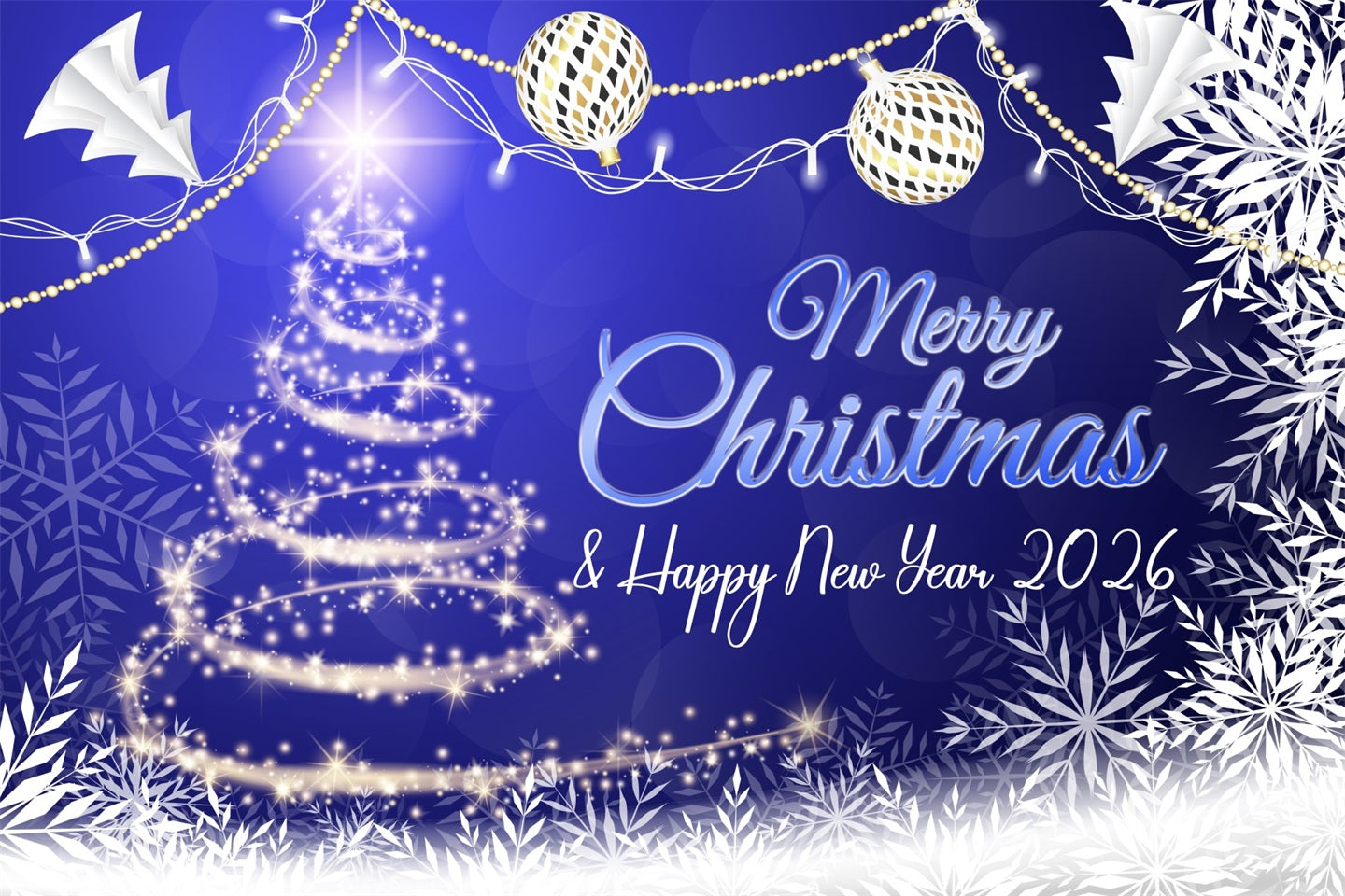 Frohes Neues Jahr 2026 Hintergrund Funkelnder Weihnachtsbaum Neujahrshintergrund LXX510-13