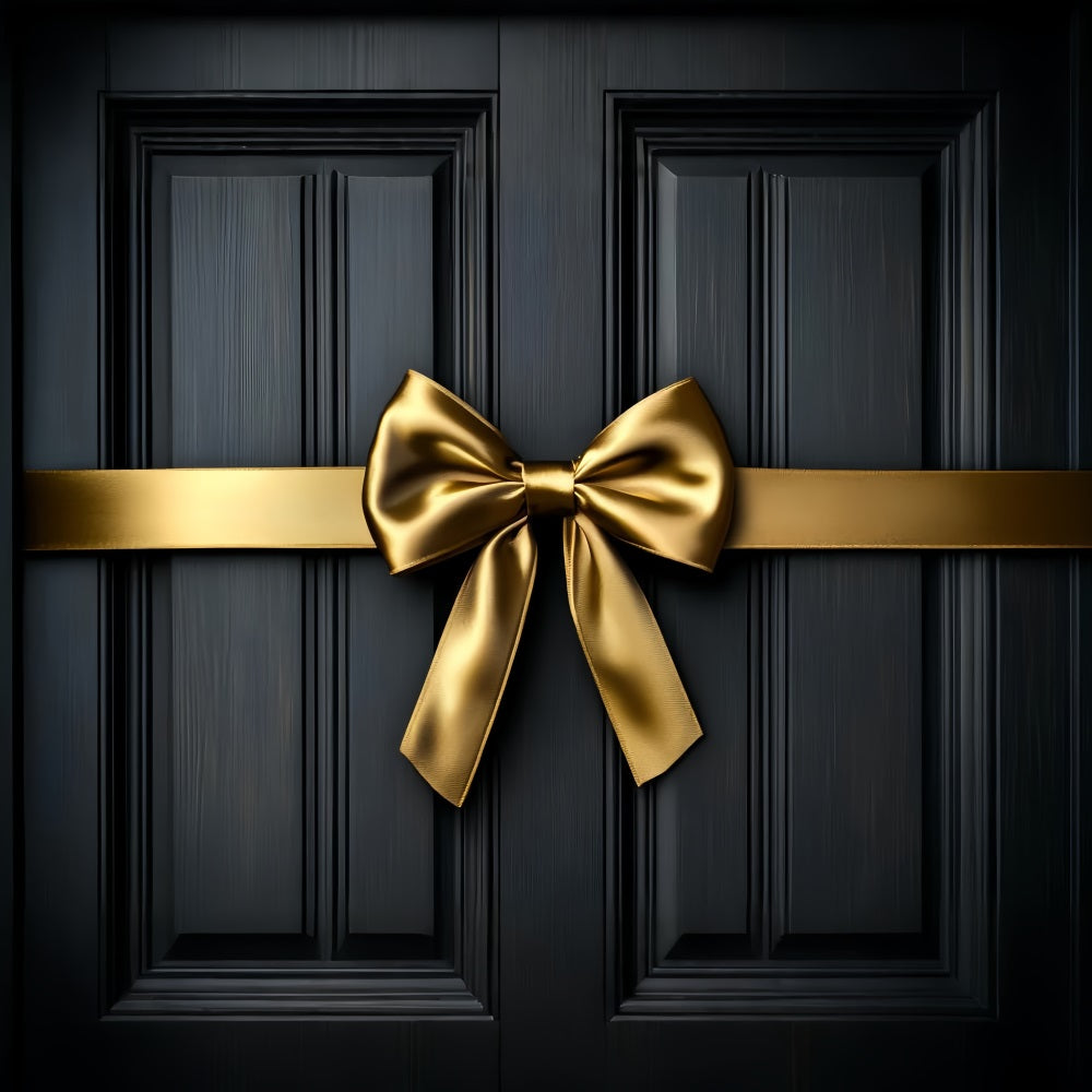 Große Schleife als Hintergrund Goldenes Band Luxuriöse Textur Weihnachtshintergrund LXX510-157