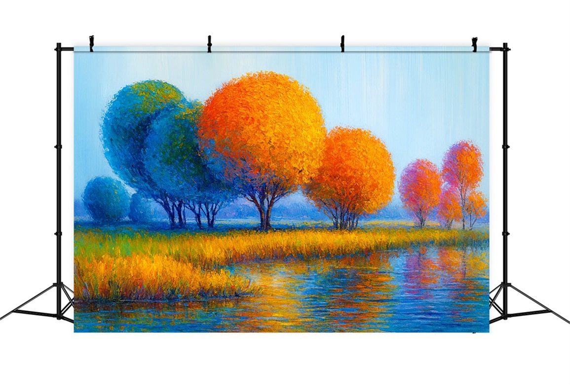 Herbst-Hintergrund Bunte Bäume Herbstreflexion Thanksgiving-Fotohintergrund LXX510-43