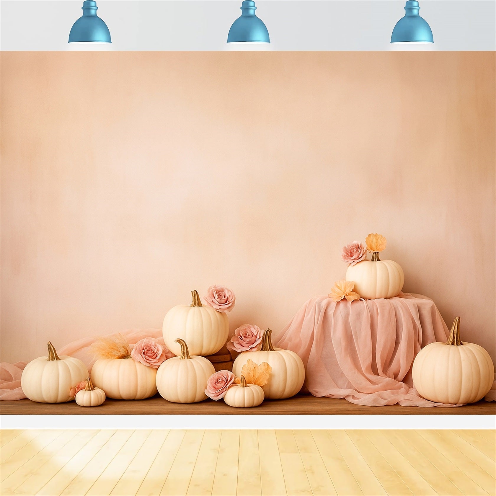 Kürbis-Hintergrund Weiche Kürbisrosen Eleganz Thanksgiving-Hintergründe LXX510-44