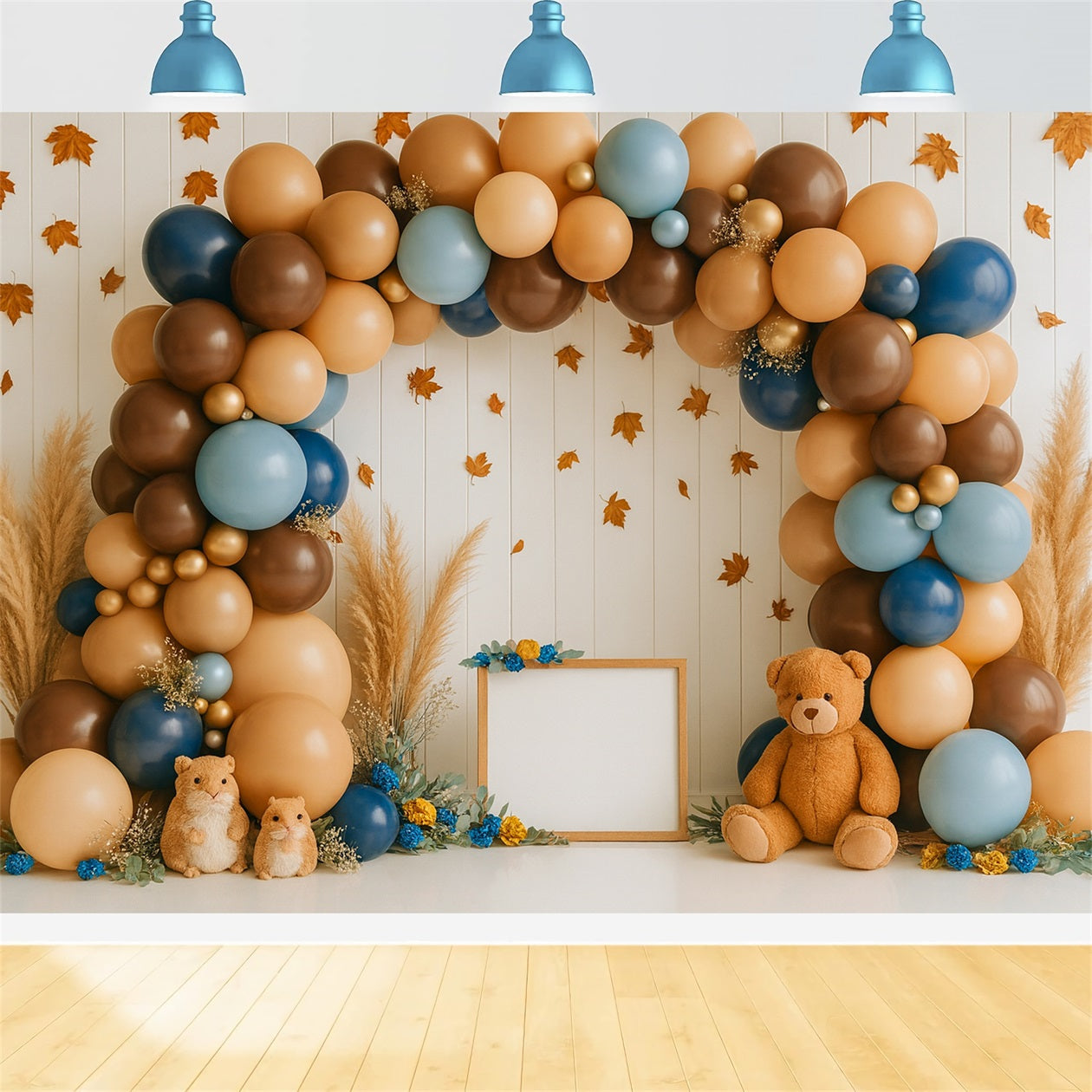Herbst-Hintergrundideen Ballonbogen Gemütliche Feier Thanksgiving-Hintergrundideen LXX510-45