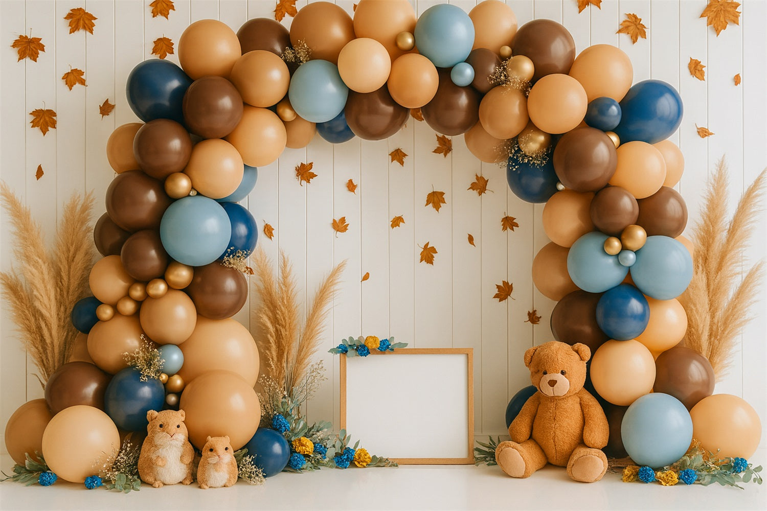 Herbst-Hintergrundideen Ballonbogen Gemütliche Feier Thanksgiving-Hintergrundideen LXX510-45