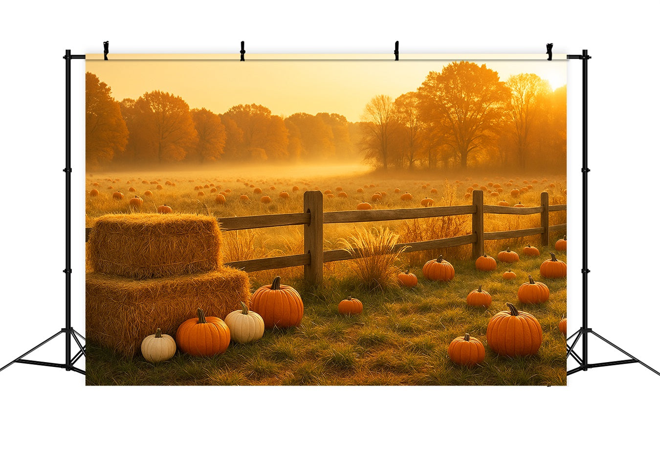 Kürbisbeet-Hintergrund Goldene Wiese Kürbisfeld Thanksgiving-Hintergrund LXX510-48