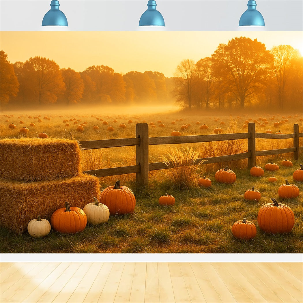 Kürbisbeet-Hintergrund Goldene Wiese Kürbisfeld Thanksgiving-Hintergrund LXX510-48