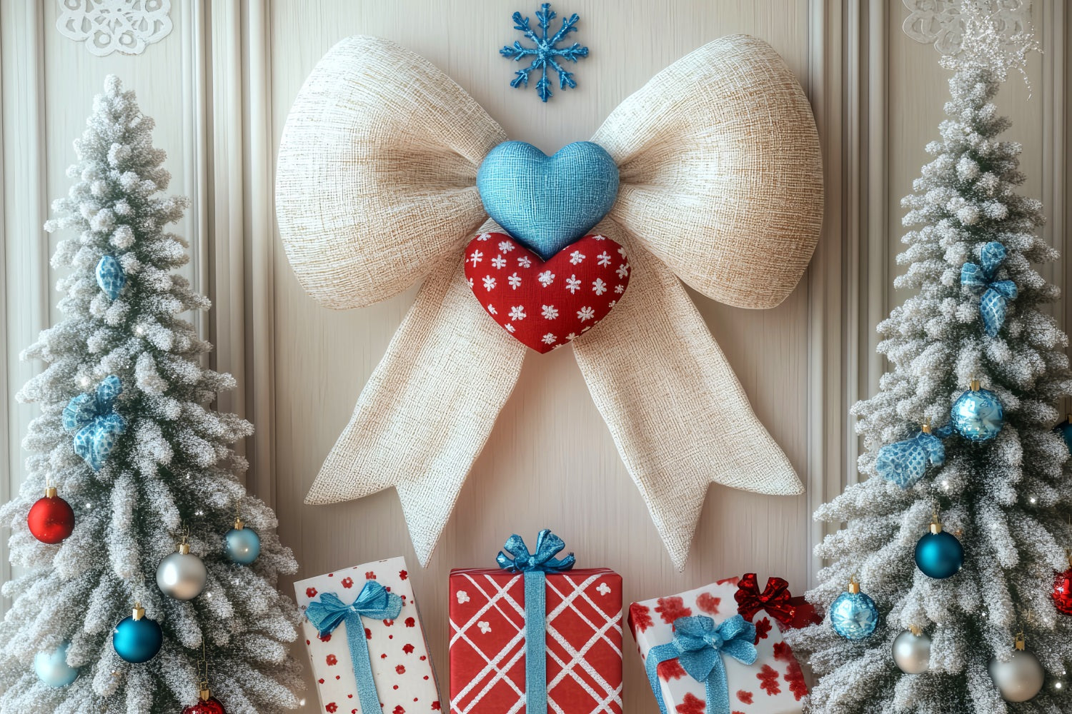 Winter-Hintergrund Vereiste Bäume Herzband Winter-Fotohintergrund LXX510-57